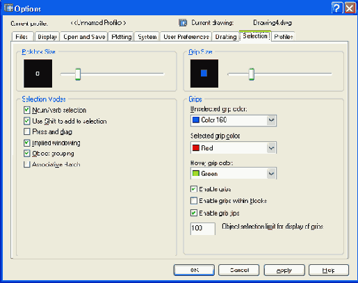   Options  Selection