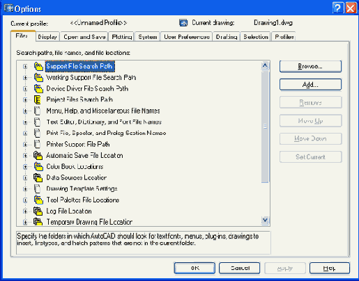   Options  Files