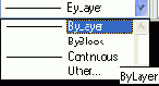 Раскрывающийся список Linetype Control