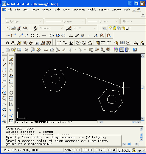 Specify second point of displacement 