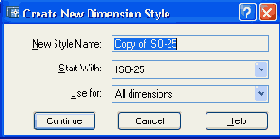   Create New Dimension Style