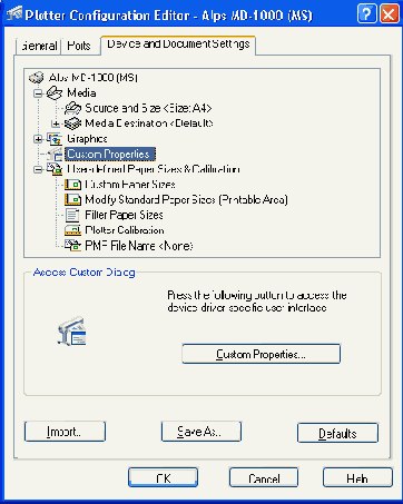   Plotter Configuration Editor